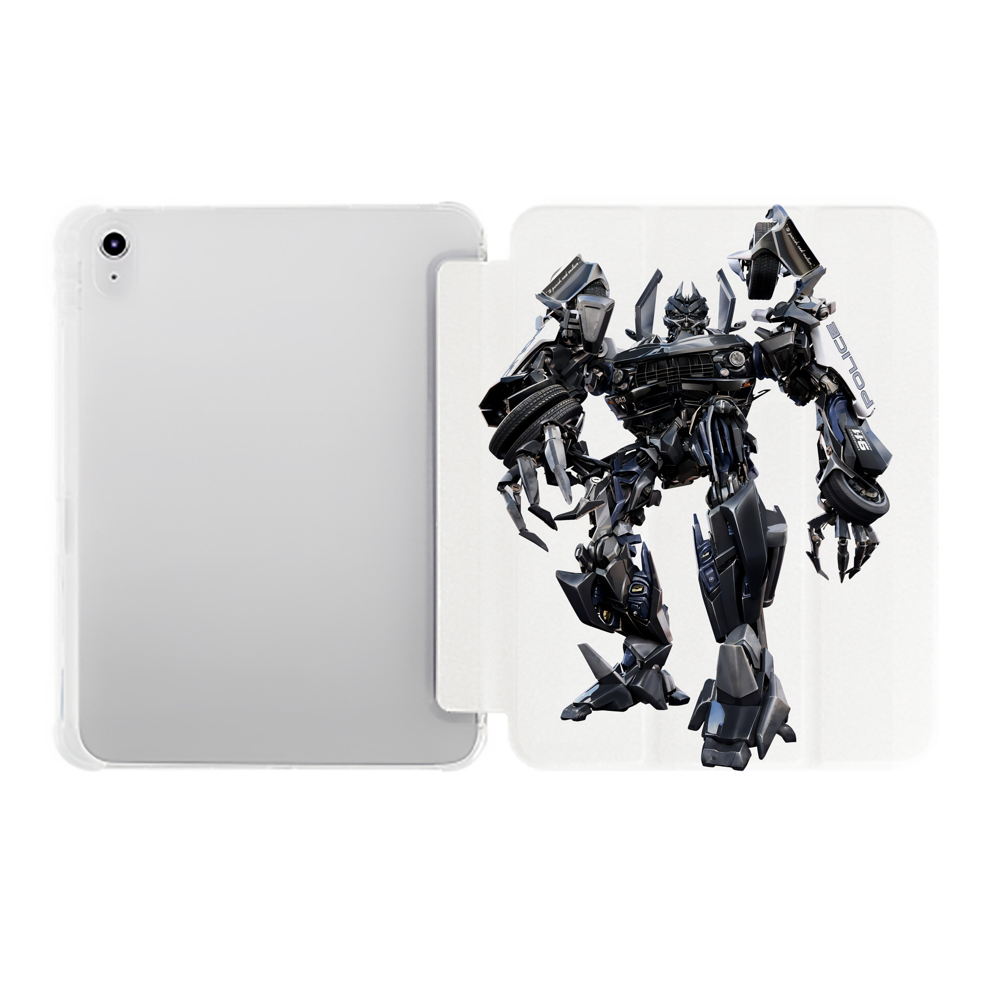 （画像用） Transformers トランスフォーマー IPad ケース ペン収納付き 三つ折りスタンド PUレザー×シリコン 対応機種9.5/10.5/10.9インチ